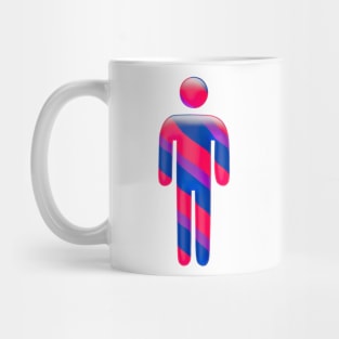 Male icon in Bisexual flag colors for LGBTQ+ diversity Mug